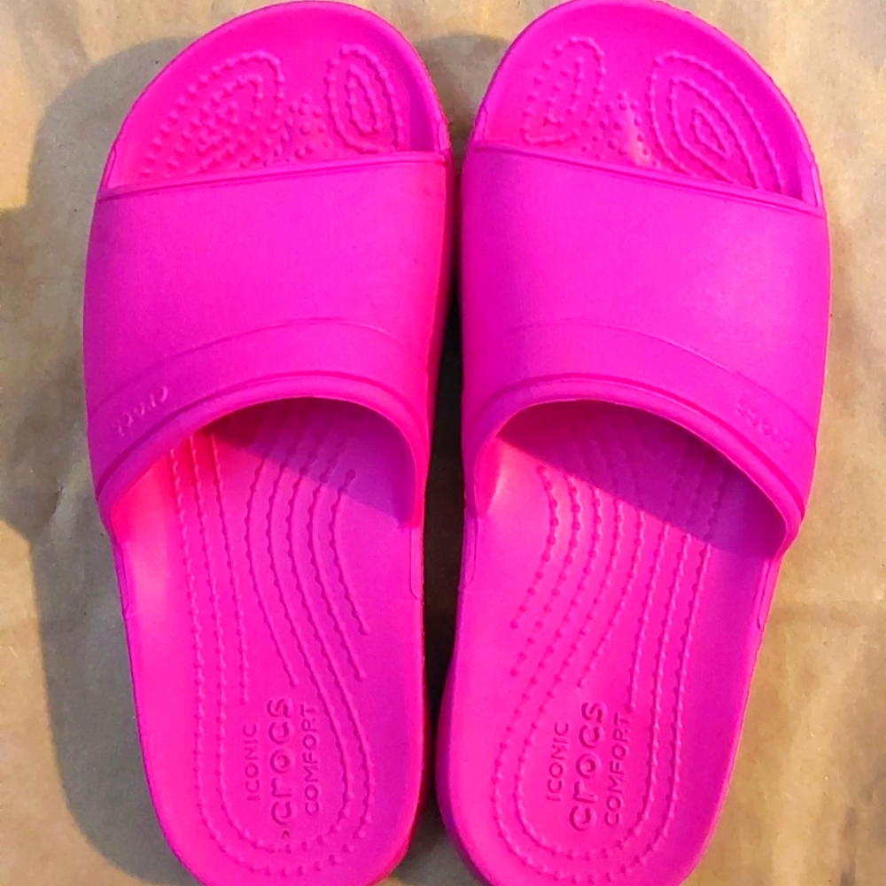 Girl Pink Croc Slides